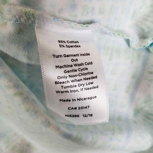 Talbots Tunic Top Size Large L Women’s Popover Blouse Stretch Blue Green - Picture 7 of 8